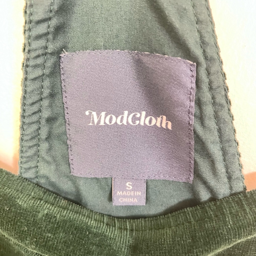 ModCloth Hunter Green Corduroy Overalls Jumpsuit Small - Picture 5 of 6
